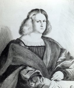 Retrato de um jovem, impresso por Wenceslaus Hollar, 1650 de Jacopo Palma