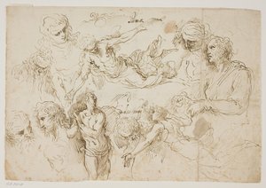 Folha de estudos de figuras de Jacopo Palma