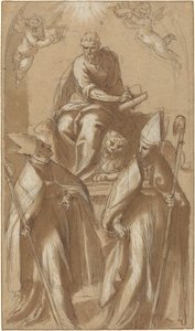 São Marcos com dois bispos e Putti de Jacopo Palma il Giovane