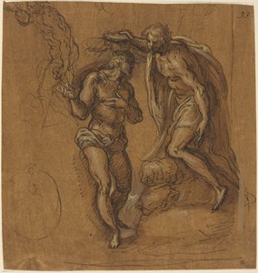 Esboço para um Batismo de Cristo de Jacopo Palma il Giovane