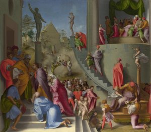 José com Jacó no Egito de Cenas da História de José, ca 1515 de Jacopo Pontormo
