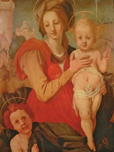 Madonna e criança com o infante São João Batista (painel) de Jacopo Pontormo