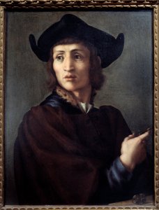 Retrato de um joalheiro. Pintura de Jacopo (Iacopo) Carrucci dit il Pontormo (Pontormo) (1494-1556) de Jacopo Pontormo