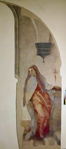 A Anunciação, detalhe da Virgem (Fresco de Jacopo Pontormo
