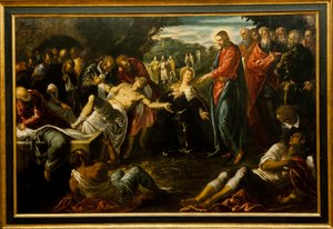 A Ascensão de Lázaro de Jacopo Robusti (studio of) Tintoretto