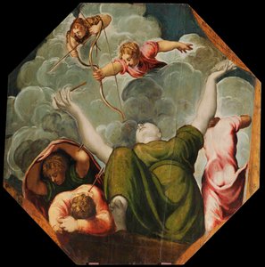 Apolo e Diana punindo Niobe matando seus filhos, ca 1541. de Jacopo Robusti Tintoretto