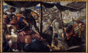 Batalha entre turcos e cristãos. Jacopo Robusti Tintoretto dit Le tintoret (1518-1594) de Jacopo Robusti Tintoretto