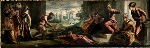 Caius Mucius Scaevola em frente a Porsenna Caius Mucius Scaevola, mergulha sua mão no fogo. (Pintura de Jacopo Robusti Tintoretto