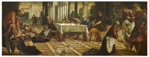 Cristo lavando seus pés discípulos, c. 1545-55 de Jacopo Robusti Tintoretto