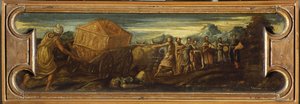 Rei Davi levando a Arca da Aliança para Jerusalém. de Jacopo Robusti Tintoretto