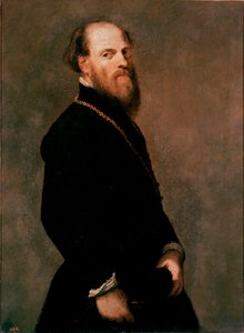 Retrato de um cavalheiro na corrente de ouro Pintura de Jacopo Robusti dit Tintoretto de Jacopo Robusti Tintoretto