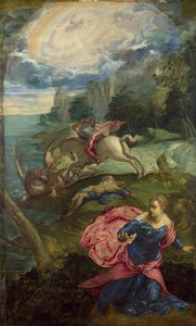 São Jorge e o dragão, ca 1555 de Jacopo Robusti Tintoretto