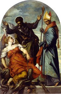São Luís de Toulouse e São Jorge, 1552. de Jacopo Robusti Tintoretto