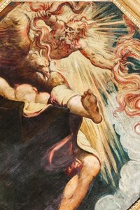 Semele queimado por Júpiter, c.1541 (óleo sobre tela) (ver também 3664213) de Jacopo Robusti Tintoretto