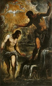 O batismo de Cristo, c.1589 de Jacopo Robusti Tintoretto
