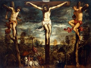 A Crucificação, 1554-55 de Jacopo Robusti Tintoretto