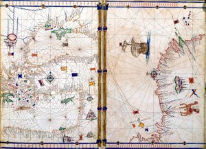 Damasco e Jerusalém, detalhe dos mapas geográficos
