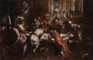 Jacopo Tintoretto Última Ceia (estudo para a Última Ceia de San Trovaso) de Jacopo Tintoretto