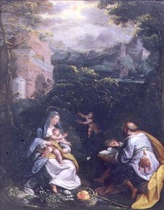 Descansar no Voo para o Egipto (painel) de Jacopo Zucchi