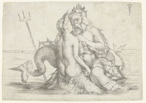 Tritão e Nereid em abraço