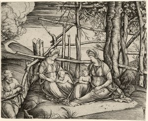 A Sagrada Família com o hl. Elisabeth e os Johannesknaben de Jacopo de Barbari