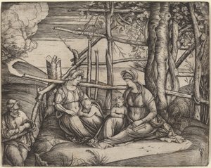 Sagrada Família com Santa Isabel e o Menino São João Batista, c. 14991501. de Jacopo de Barbari