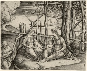 A Sagrada Família com Santa Isabel e o Infante São João, c. 1499-1501 de Jacopo de Barbari