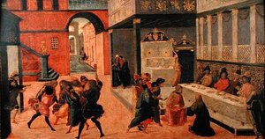 Morte da rainha Vasti, depois de 1490 (tempera no painel)