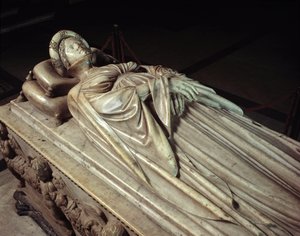 Ilaria del Carretto (1379-1405), esposa de Paolo Guinigi (1376-1432), político italiano (monumento funerário de Ilaria del Carretto, esposa de Paolo Guinigi) Escultura em mármore de Jacopo della Quercia (1371/74-1438) 1406-1407 Lucca (Lucca), catedral de S