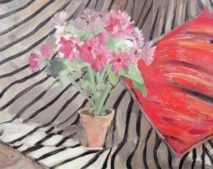 Harmony of Flowers and Zebra Fabric, c.1917 (óleo sobre tela) de Jacqueline Marval