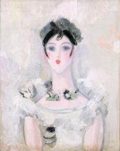 Retrato de uma Jovem Mulher com um Corpete de Renda, c.1925-6 (óleo sobre tela)