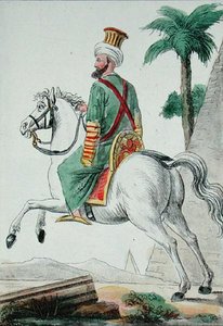 Um Mameluk do Cairo no Egito em 1801, ilustração de 