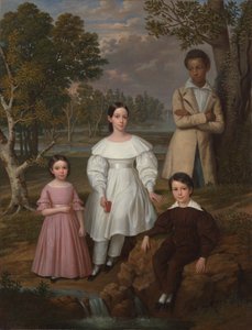 Bélizaire e as crianças Frey, c.1837 (óleo sobre tela) de Jacques (attr. to) Amans