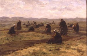 Redes de remendo (óleo no painel) de Jacques Abraham Zon