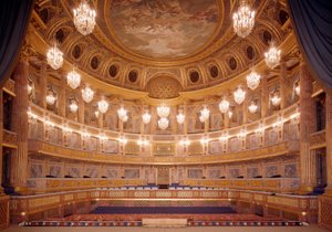 Vista do interior da Royal Opera of Versailles realizada por Ange-Jacques Gabriel (1698-1782) Século XVIII Versailles
