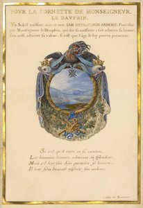 Escudo com uma paisagem de Jacques Bailly