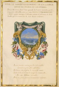 Escudo com uma paisagem de Jacques Bailly