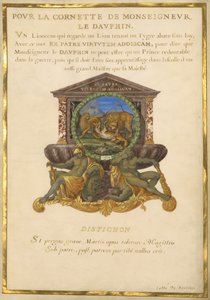 Escudo com um leão a atacar uma chita de Jacques Bailly