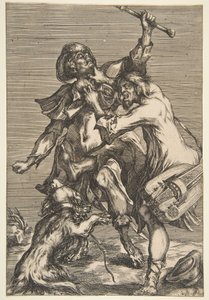 Dois Mendigos Lutadores, 1612-16. de Jacques Bellange