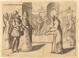 Um capucino agradecendo ao rei da Baviera de Jacques Callot