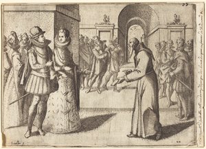 Um capuchinho leva os agradecimentos do rei da Baviera [recto] de Jacques Callot
