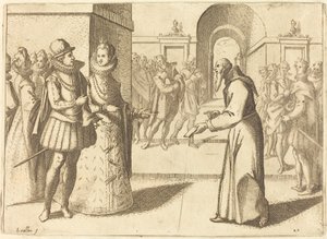 Um Capucio Agradecendo ao Rei da Baviera, 1612. de Jacques Callot