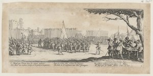 Recrutamento de tropas, prancha 2 da série «Misérias da Guerra» de Jacques Callot