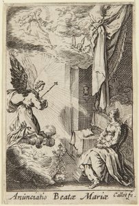Anunciação, da série La Vie de la Sainte Vierge (A Vida da Virgem) de Jacques Callot