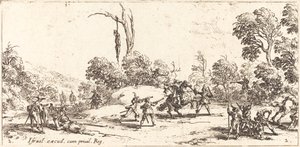 Atacando viajantes na estrada de Jacques Callot