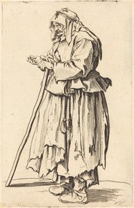 Mendiga Recebendo Caridade, c. 1622. de Jacques Callot