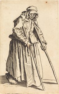 Mendiga com muletas de Jacques Callot