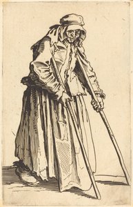 Mendiga com muletas, c. 1622. de Jacques Callot