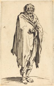 Mendigo com cabeça e pés descalços de Jacques Callot