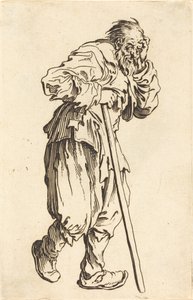 Mendigo com uma vara, c. 1622. de Jacques Callot
